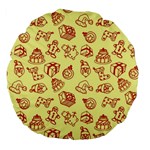 Bw Christmas Icons   Large 18  Premium Flano Round Cushions