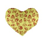 Bw Christmas Icons   Standard 16  Premium Flano Heart Shape Cushions