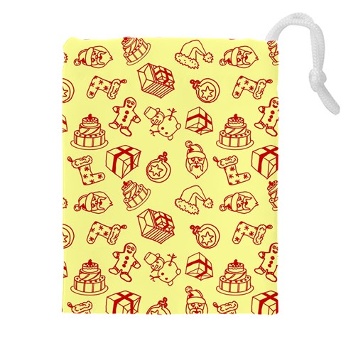Bw Christmas Icons   Drawstring Pouch (4XL) from ArtsNow.com Front