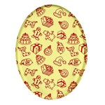 Bw Christmas Icons   Oval Glass Fridge Magnet (4 pack)