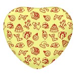 Bw Christmas Icons   Heart Glass Fridge Magnet (4 pack)