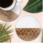 Signs Of Christmas Time  Classic Marble Wood Coaster (Round) 
