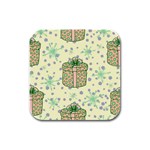 Purple Gifts On A Holy Night   Rubber Square Coaster (4 pack)