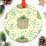 Purple Gifts On A Holy Night   Round Ornament (Two Sides)