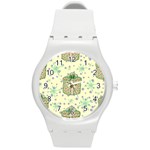 Purple Gifts On A Holy Night   Round Plastic Sport Watch (M)