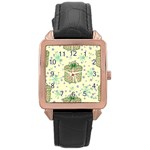 Purple Gifts On A Holy Night   Rose Gold Leather Watch 