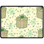 Purple Gifts On A Holy Night   Two Sides Fleece Blanket (Large)