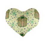 Purple Gifts On A Holy Night   Standard 16  Premium Flano Heart Shape Cushions