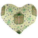 Purple Gifts On A Holy Night   Large 19  Premium Flano Heart Shape Cushions