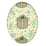 Purple Gifts On A Holy Night   Oval Glass Fridge Magnet (4 pack)