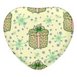 Purple Gifts On A Holy Night   Heart Glass Fridge Magnet (4 pack)