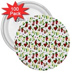 Warm Christmas  3  Buttons (100 pack) 