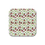Warm Christmas  Rubber Square Coaster (4 pack)