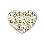 Warm Christmas  Rubber Heart Coaster (4 pack)