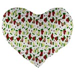 Warm Christmas  Large 19  Premium Heart Shape Cushions