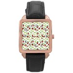 Warm Christmas  Rose Gold Leather Watch 
