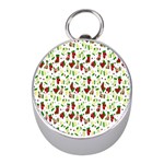 Warm Christmas  Mini Silver Compasses