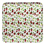 Warm Christmas  Square Glass Fridge Magnet (4 pack)