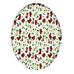 Warm Christmas  Oval Glass Fridge Magnet (4 pack)
