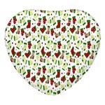 Warm Christmas  Heart Glass Fridge Magnet (4 pack)