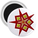 Pattern Tile Decorative Design Star 3  Magnets