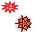 Pattern Tile Decorative Design Star 1  Mini Buttons (100 pack) 