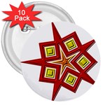 Pattern Tile Decorative Design Star 3  Buttons (10 pack) 