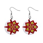 Pattern Tile Decorative Design Star Mini Button Earrings