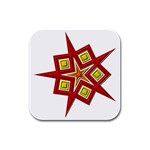 Pattern Tile Decorative Design Star Rubber Square Coaster (4 pack)