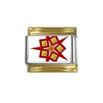 Pattern Tile Decorative Design Star Gold Trim Italian Charm (9mm)