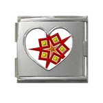 Pattern Tile Decorative Design Star Mega Link Heart Italian Charm (18mm)