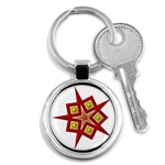 Pattern Tile Decorative Design Star Key Chain (Round)
