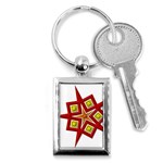 Pattern Tile Decorative Design Star Key Chain (Rectangle)