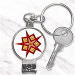 Pattern Tile Decorative Design Star Nail Clippers Key Chain