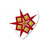 Pattern Tile Decorative Design Star Heart Magnet