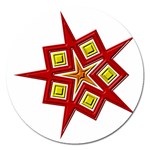 Pattern Tile Decorative Design Star Magnet 5  (Round)