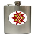Pattern Tile Decorative Design Star Hip Flask (6 oz)