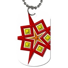 Pattern Tile Decorative Design Star Dog Tag (Two Sides) from ArtsNow.com Back