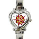 Pattern Tile Decorative Design Star Heart Italian Charm Watch