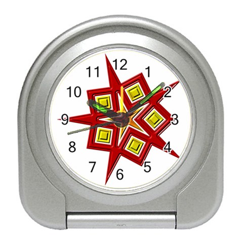 Pattern Tile Decorative Design Star Travel Alarm Clock from ArtsNow.com Front