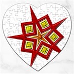 Pattern Tile Decorative Design Star Jigsaw Puzzle (Heart)