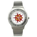 Pattern Tile Decorative Design Star Stainless Steel Watch