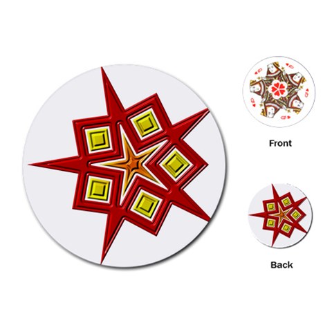 Pattern Tile Decorative Design Star Playing Cards Single Design (Round) from ArtsNow.com Front