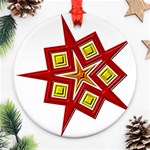 Pattern Tile Decorative Design Star Round Ornament (Two Sides)