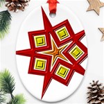 Pattern Tile Decorative Design Star Oval Ornament (Two Sides)