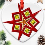 Pattern Tile Decorative Design Star Heart Ornament (Two Sides)