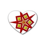 Pattern Tile Decorative Design Star Rubber Coaster (Heart)