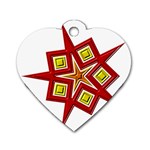 Pattern Tile Decorative Design Star Dog Tag Heart (One Side)