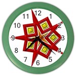 Pattern Tile Decorative Design Star Color Wall Clock