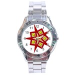 Pattern Tile Decorative Design Star Stainless Steel Analogue Watch